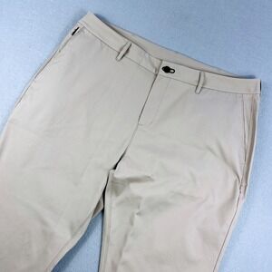 Mens Khaki Tan Golf Pants Technical Stretch Straight Leg Trousers 38x28